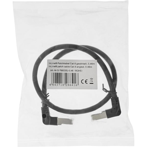 InLine S-76603SU-2.36 netværkskabel Sort 2,36 m Cat6 S/FTP (S-STP) Rund