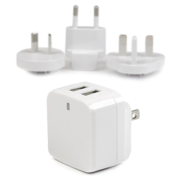 StarTech.com USB2PACWH oplader til mobil enhed Smartphone, Tablet Hvid Vekselstrøm Indendørs