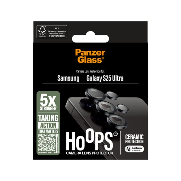 PanzerGlass ® Hoops® Ceramic Camera Lens Protector Samsung Galaxy S25 Ultra Genomskinligt skärmskydd 1 styck