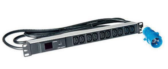 Lanview LVR261877 strømforsyningsenhed (PDU) 10 AC stikkontakt(er) 1U Sort