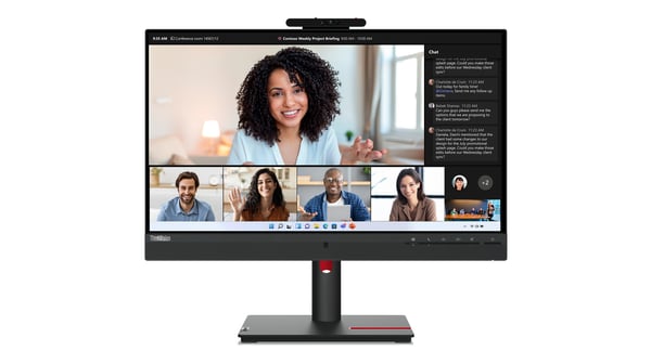 Lenovo ThinkVision T24mv-30 23.8\" Full HD IPS-skærm med 5MP webcam USB-C Hub Pivot (63D7UAT3EU)
