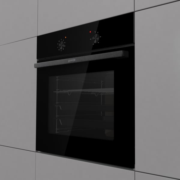 Gorenje Indbygningsovn (73 L) med op til 250 °C til bagning og sprøde ovnretter. Stor kapacitet gør det nemt at lave flere retter samtidig, mens enkel betjening og AquaClean sikrer nem brug og hurtig rengøring i hverdagen.
