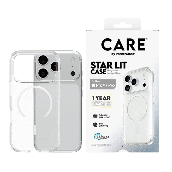PanzerGlass CARE™ by ® Star Lit Case w. MagSafe iPhone 2026 Pro | 17 Pro mobiltelefonfodral Mobilskal Transparent