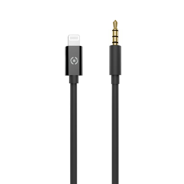 Celly USBLIGHT35MMBK kabel til mobiltelefon Sort 1 m 3.5mm Lightning