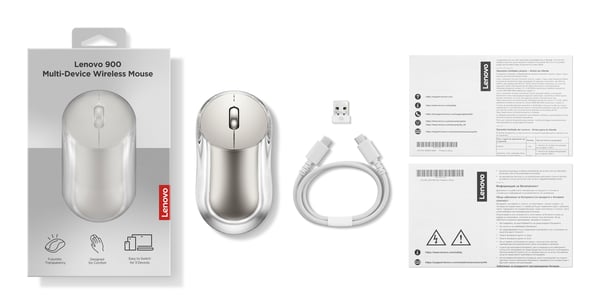 Lenovo 900 mus Kontor Ambidextrous RF trådløs + Bluetooth Optisk 4000 dpi