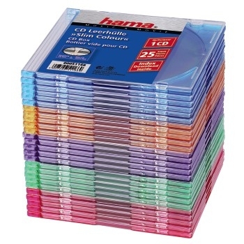 Hama CD Slim Box Pack of 25, Coloured 1 diskar Multifärg