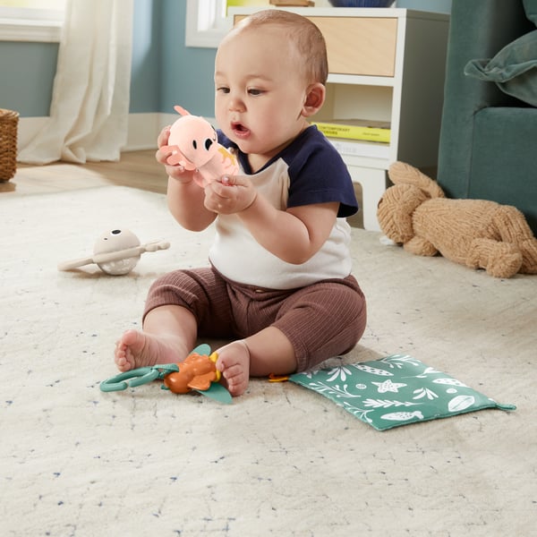 Fisher-Price Sensimals Fisher Price Så många sinnen-presentset, 4 sinnesstimulerande leksaker för baby med finmotoriska aktiviteter