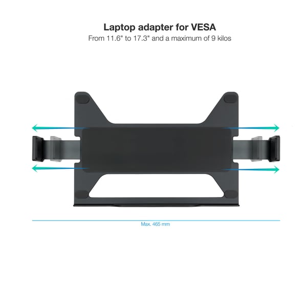 TooQ TQLH1117-B Ställ för bärbara datorer Armstativ för bärbar dator Svart 43,9 cm (17.3")