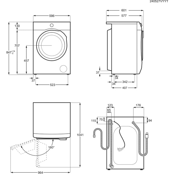 AEG Series 7000 LR7FD94 vaskemaskine Front-læsning 9 kg 1400 rpm Hvid