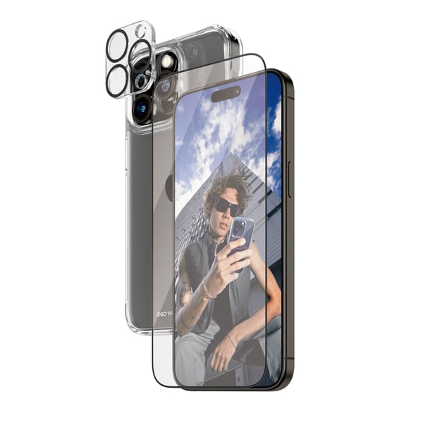 PanzerGlass ® 3-in-1 Bundle iPhone 15 Pro Max Genomskinligt skärmskydd Apple 1 styck