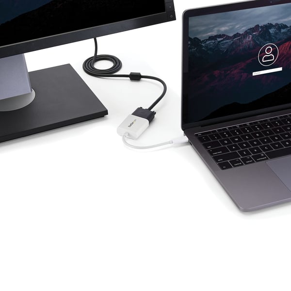 StarTech.com USB-C till VGA-adapter - USB Typ-C till VGA-videokonverterare - Vit - USB/VGA-adapter - 24