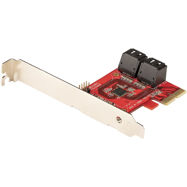 StarTech.com SATA PCIe-kort - PCIe SATA-expansionskort med 4 portar - 6 Gbps - Lågprofilfäste - Staplade SATA-kontakter - ASM1164 Non-Raid - PCI Express till SATA-omvandlare