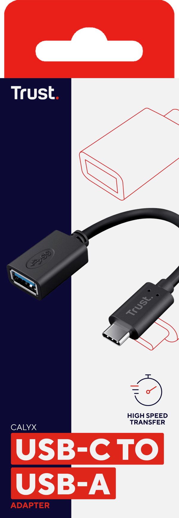 Trust 20967 USB-kabel 0,09 m USB C USB A Sort