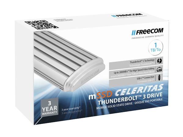 Freecom mSSD Celeritas Thunderbolt-teknik 1 TB USB Type-C 3.2 Gen 2 (3.1 Gen 2) Aluminium