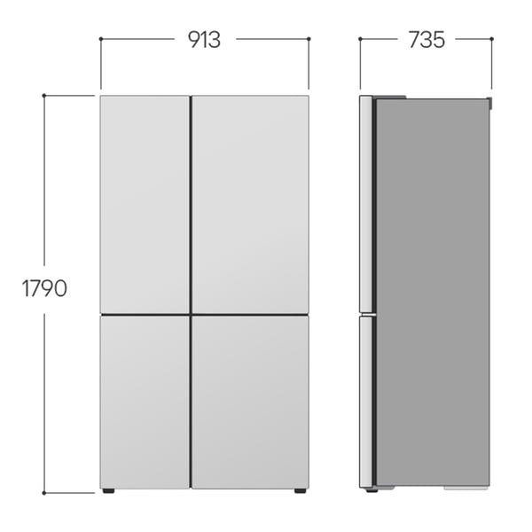 LG GSLE91MBAC side-by-side køle-fryseskab Fritstående 628 L Metallic