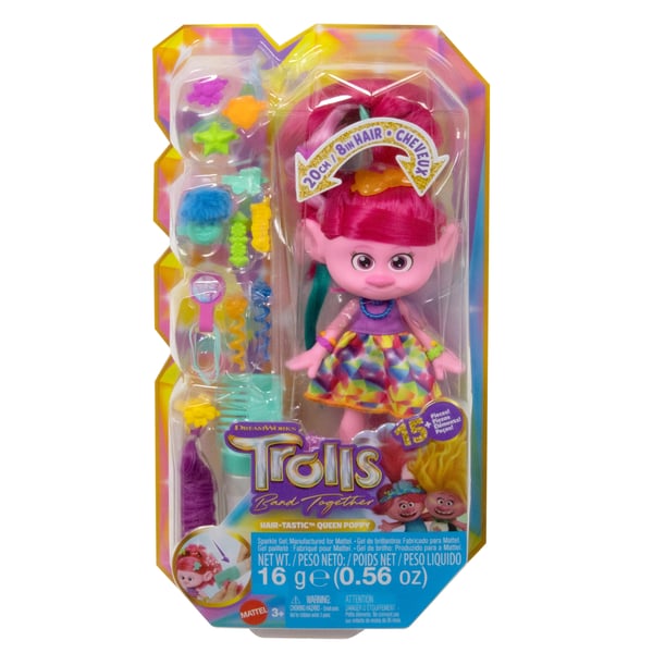 Mattel Trolls 3 Band Together HAIR-TASTIC Queen Poppy
