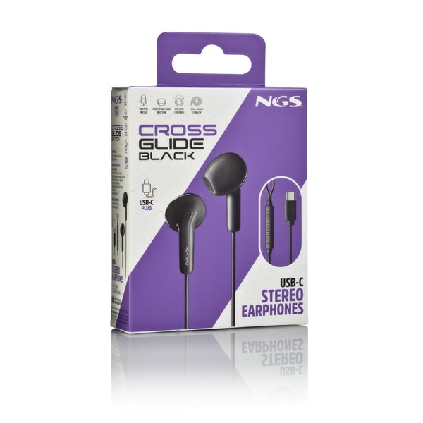 NGS CROSS GLIDE Kuulokkeet Langallinen In-ear Puhelut/Musiikki USB Type-C Musta