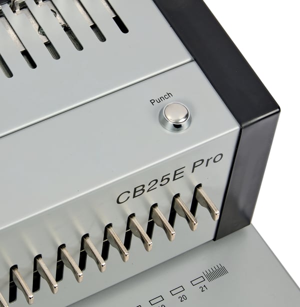 GBC CB25E Pro Heavy Duty elektrisk Comb indbindingsmaskine, kapacitet 500 A4-ark