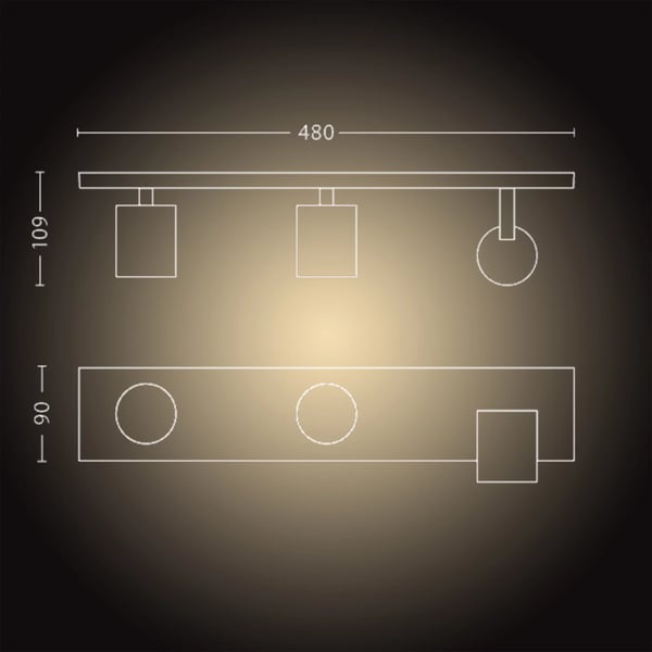 Philips Hue White ambiance Runner med tre spots