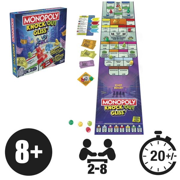 Monopoly Knockout 20 min Lautapeli Liiketaloussimulaatio