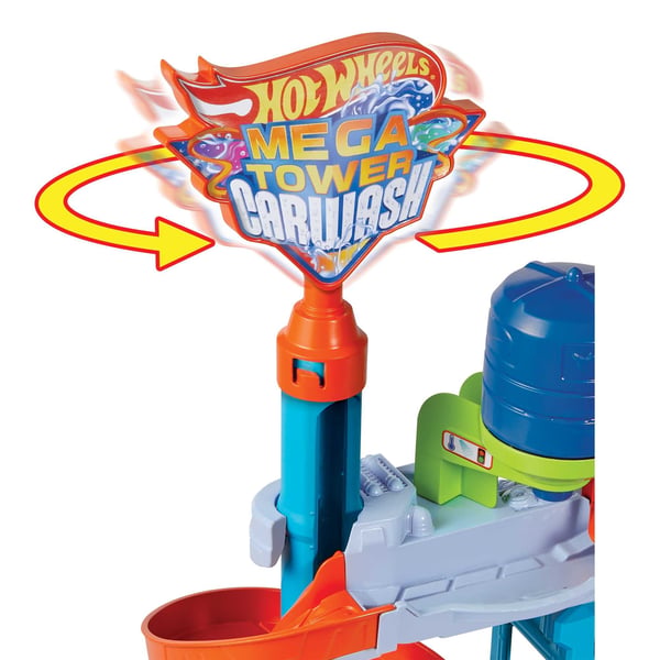 Hot Wheels City Mega-biltvätt med 1 Color Shifters-bil, leksaker för barn