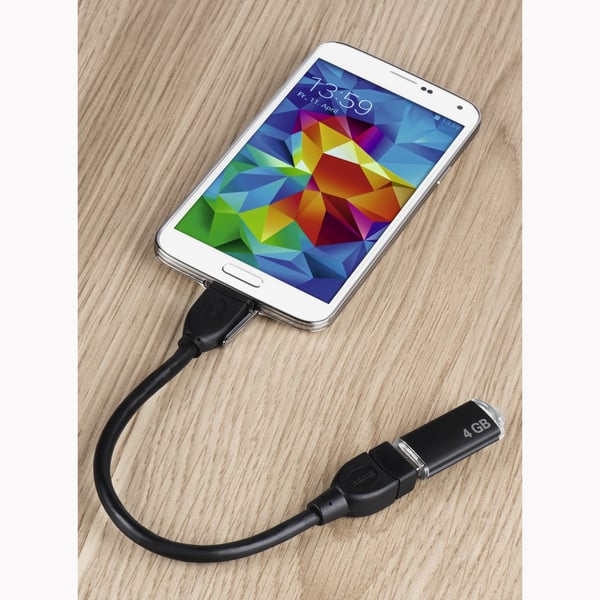 Hama OTG USB-A - micro USB-B 15cm musta