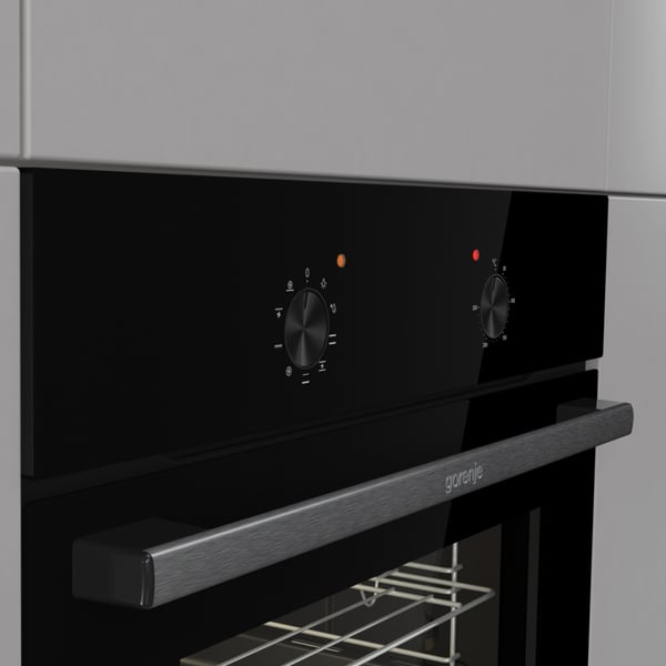 Gorenje Indbygningsovn (73 L) med op til 250 °C til bagning og sprøde ovnretter. Stor kapacitet gør det nemt at lave flere retter samtidig, mens enkel betjening og AquaClean sikrer nem brug og hurtig rengøring i hverdagen.