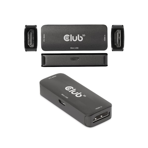 CLUB3D CAC-1307 AV-signaalin jatkaja AV-toistin Musta