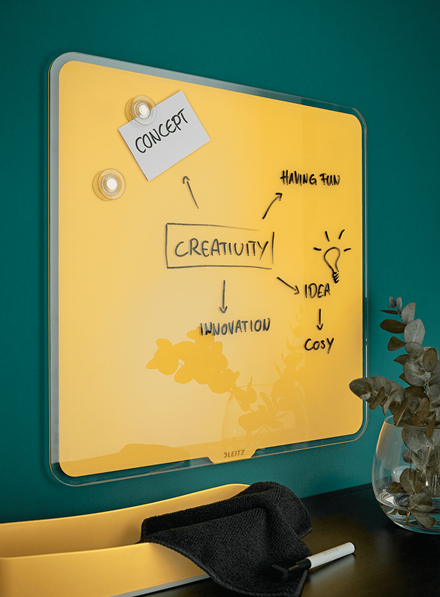 Leitz Cosy magnetisk glas whiteboardtavle 450x450mm