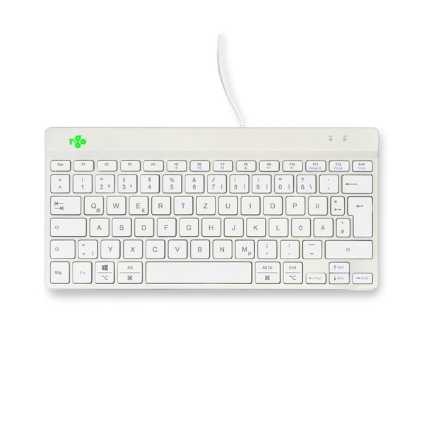 R-Go Tools Ergonomisch toetsenbord R-Go Compact Break, compact toetsenbord met pauzesoftware, QWERTZ (DE), bedraad, wit