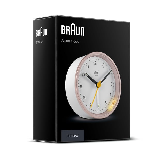 Braun BC12 Kvartsiherätyskello Vaaleanpunainen, Valkoinen