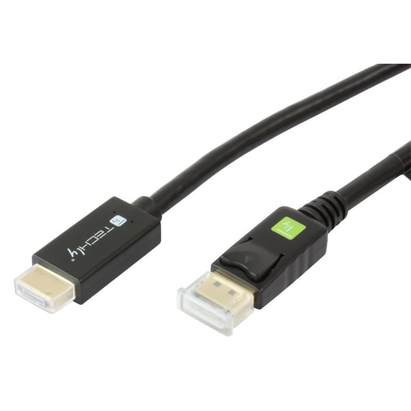 Techly ICOC DSP-H12-010 videokabel adapter 1 m DisplayPort HDMI Sort