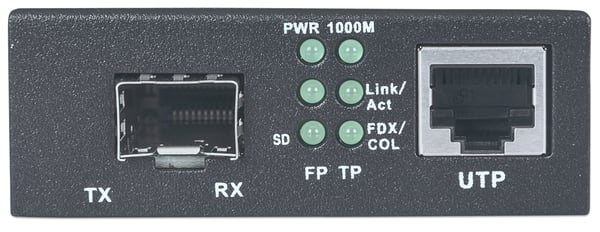 Intellinet 510493 verkon mediamuunnin 1000 Mbit/s Musta