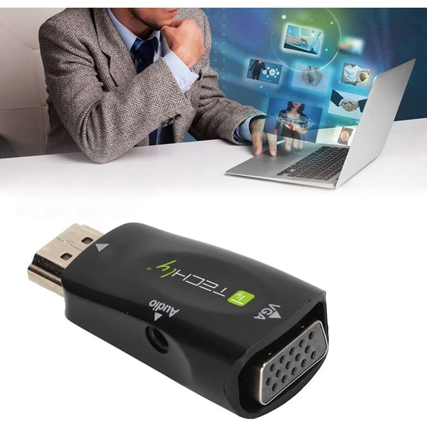 Techly IDATA HDMI-VGA2MABT2 videosignalomvandlare Passiv videokonverterare 1920 x 1080 pixlar