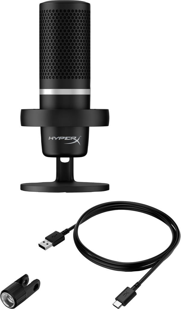 HyperX DuoCast – USB-mikrofoni (musta) – RGB-valaistus