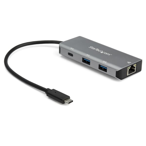 StarTech.com HB31C2A1CGB 3-Port-USB-C-Hubb (med LAN-anslutning, 10 Gbit/s, 2x USB-A och 1x USB-C, 25