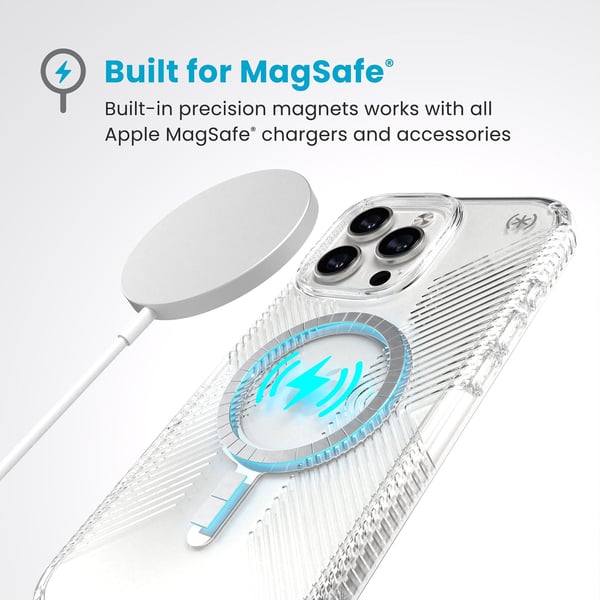 Speck Presidio Perfect-Clear Grip MagSafe til iPhone 16 Pro Max gennemsigtig