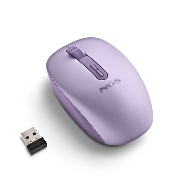 NGS FOG DUAL PURPLE mus Universel Ambidextrous RF trådløs + Bluetooth 1600 dpi
