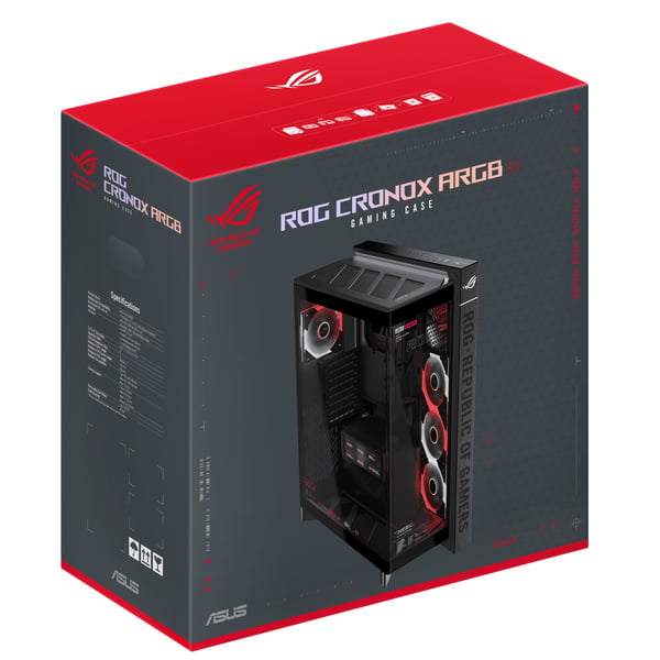 ASUS ROG CRONOX GR801 CURVE TG ARGB BLACK Midi Tower Svart