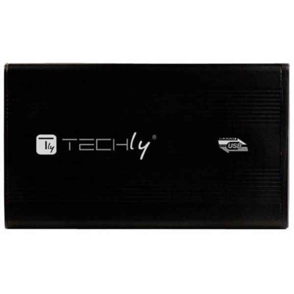 Techly I-CASE SU3-25B tallennusaseman kotelo Musta 2.5" USB-virta