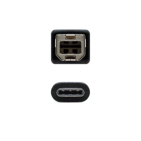 Nanocable USB 2.0, 1m USB-kabel USB C USB B 0,48 Gbit/sek. Sort