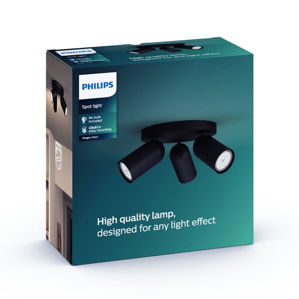 Philips myLiving Pongee lofts-/vægspot x 3