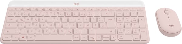 Logitech MK470 näppäimistö Sisältää hiiren Office Langaton RF QWERTZ Saksa Ruusu