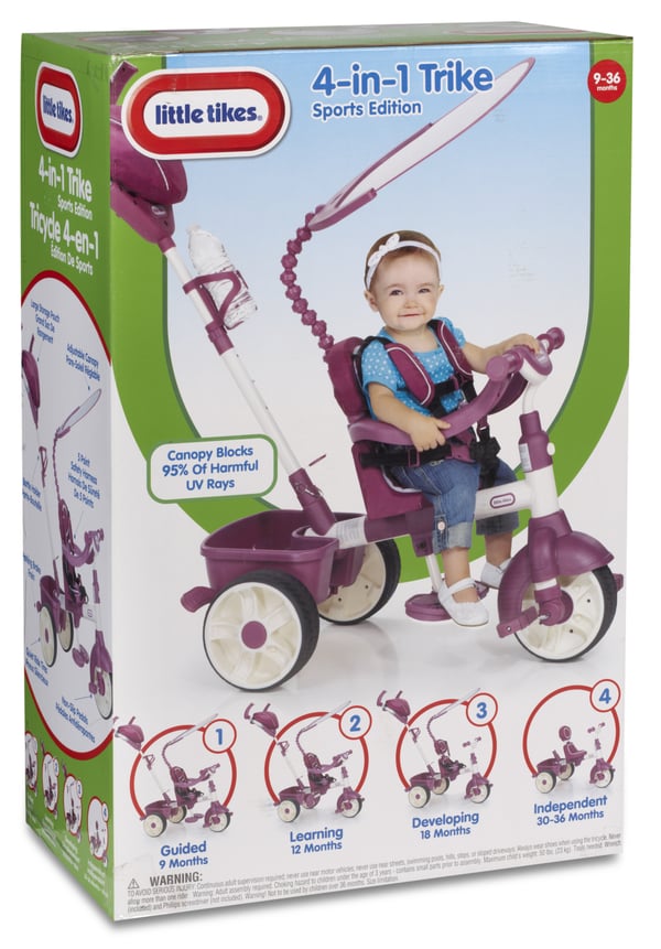 Little Tikes 4 in 1 Sports Edition Trike trehjulet cykel Børn Forside drev Stående
