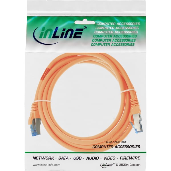 InLine 76811O netværkskabel Orange 1 m Cat6a S/FTP (S-STP)