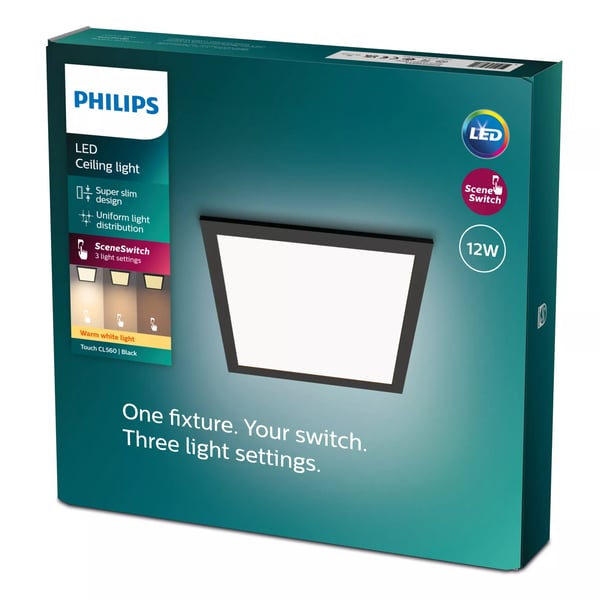 Philips Funktionel Panel loft, loftslampe, 12 W, firkant