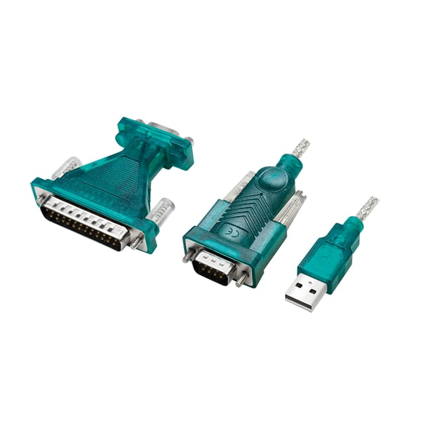 LogiLink UA0042B konverterare/repeaters/isolatorer USB 2.0 RS-232 Grön, Transparent