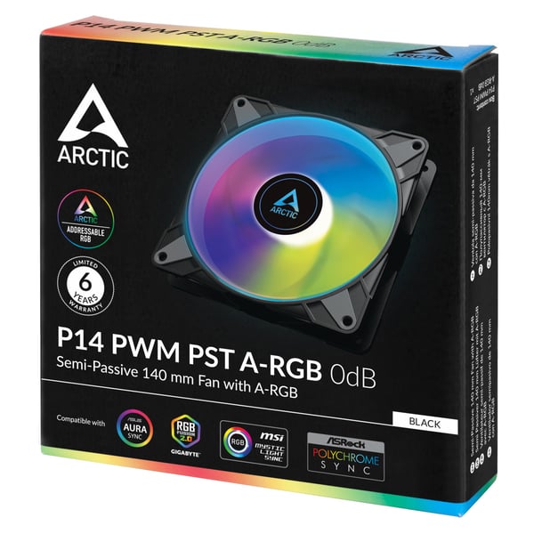 ARCTIC P14 PWM PST A-RGB 0dB Datorväska Fan 14 cm Svart 1 styck
