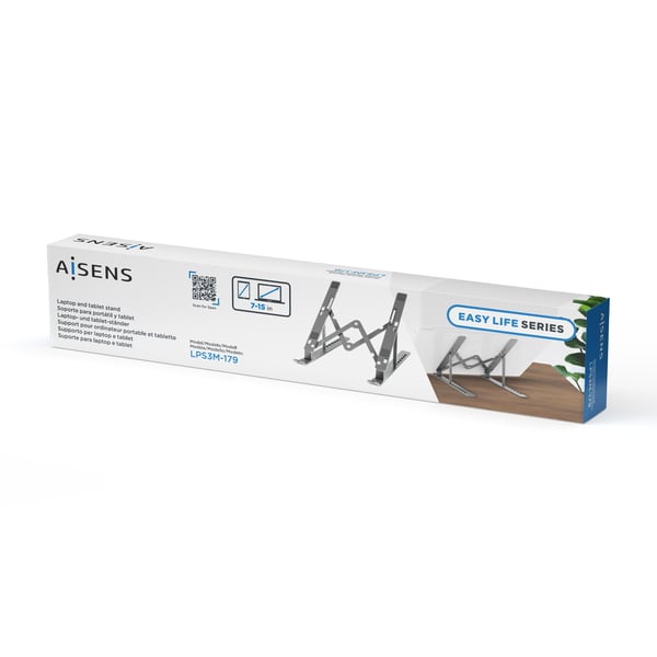 AISENS LPS3M-179 Ställ för bärbara datorer Ställ förl bärbar dator och surfplatta Grå 38,1 cm (15")