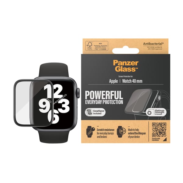 PanzerGlass ® Apple Watch Series 4 | 5 | 6 | SE 40mm| Skærmbeskyttelse